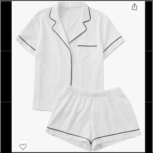 Floerns Women's Notch Collar Short Sleeve Sleepwear Two Piece Pajama Set Size S
